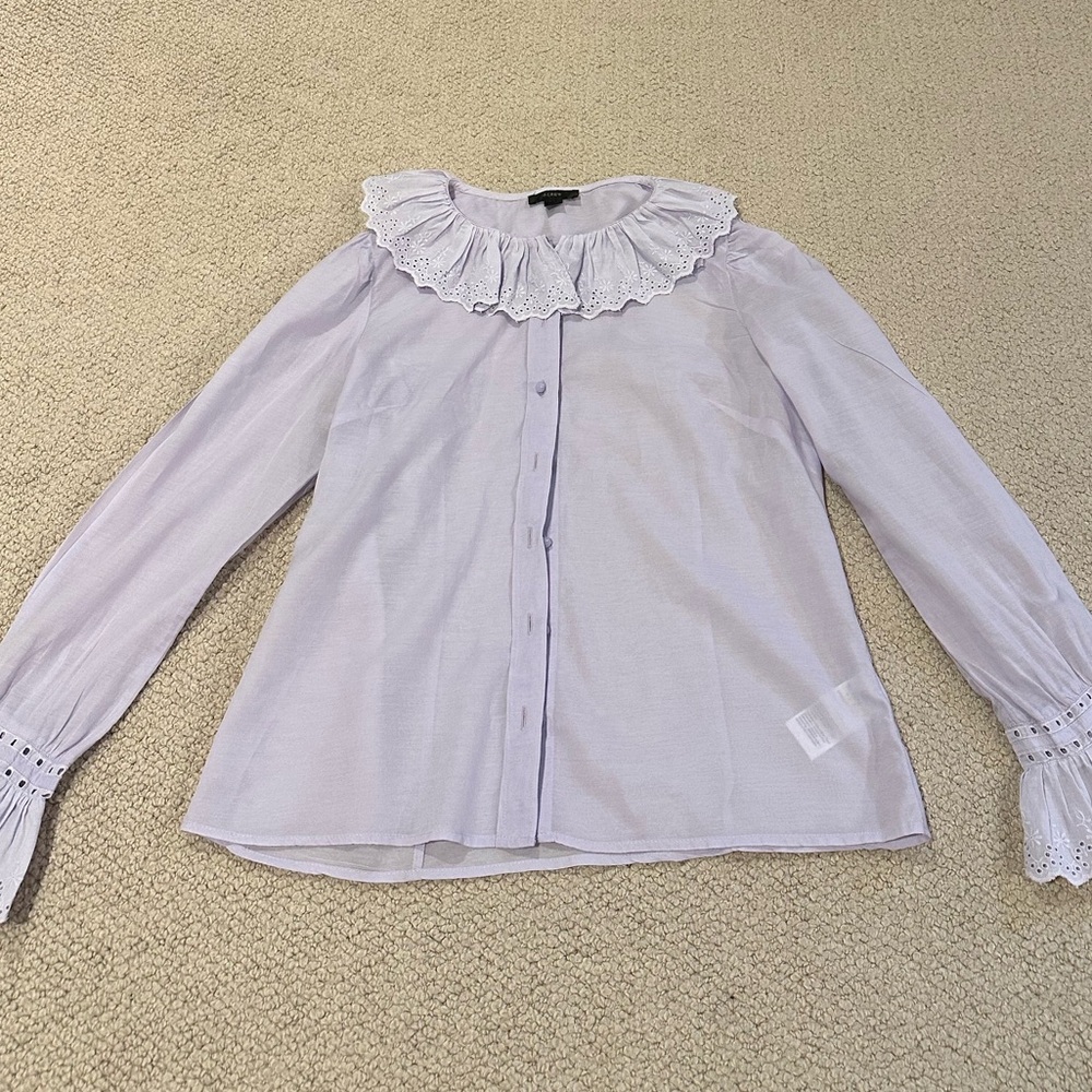 J. Crew Eyelet Ruffle Blouse